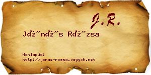 Jónás Rózsa névjegykártya