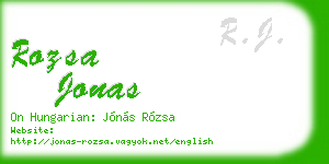 rozsa jonas business card