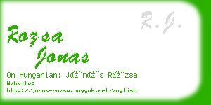 rozsa jonas business card